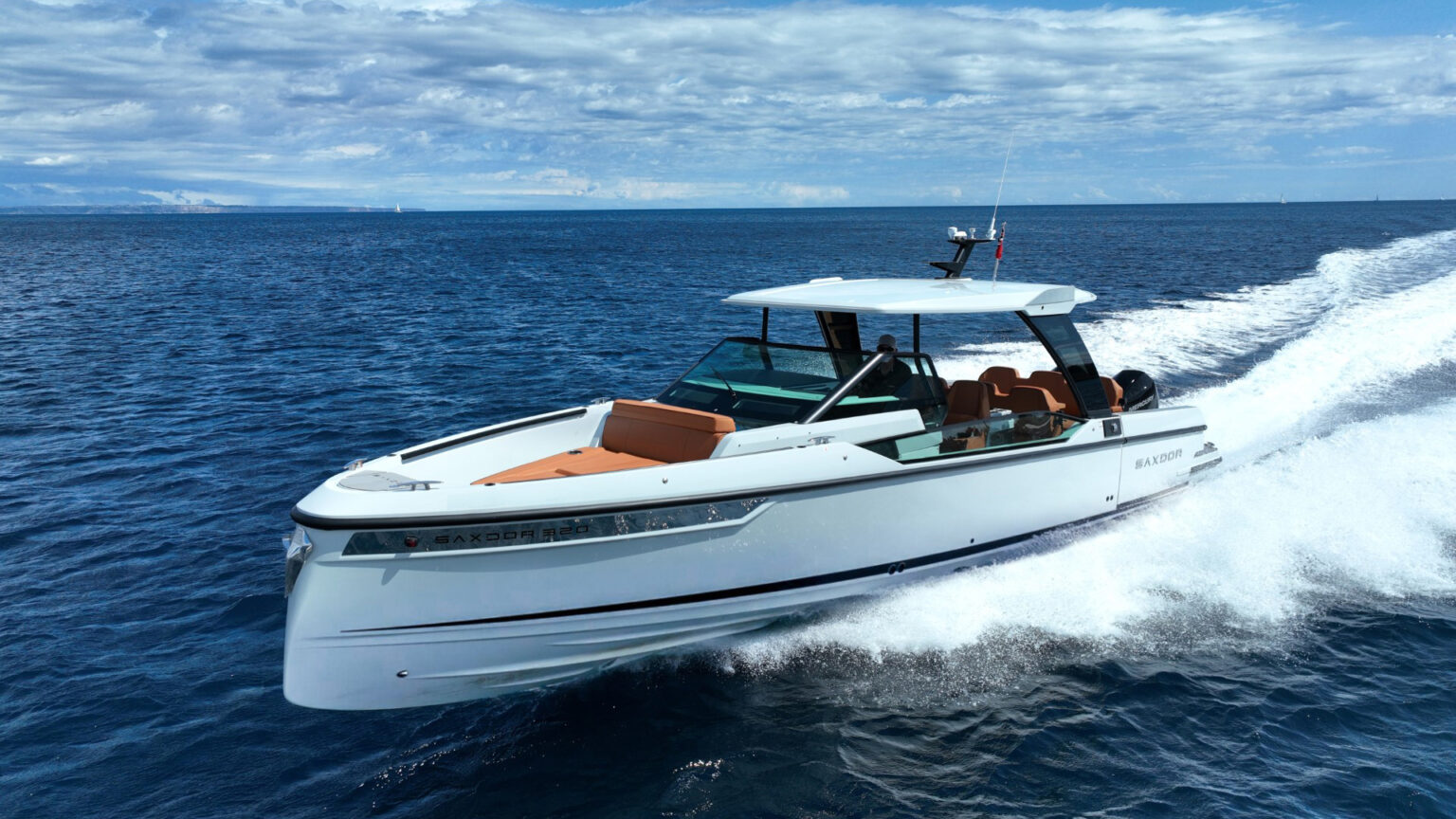 Charter Power boat Saxdor 320 GTO in Kalamata Port, Kalamata